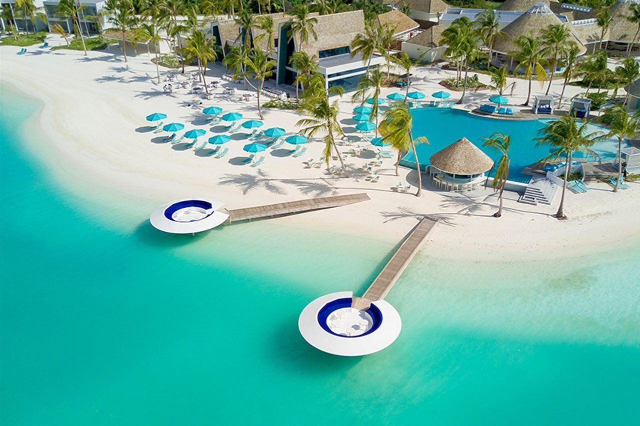 Kandima Maldives Kudahuvadhoo Ngoại thất bức ảnh Aerial view of the beach at the Hard Rock Hotel